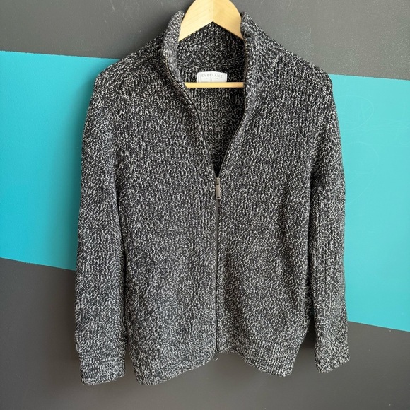 Everlane Black Ribbed Cardigan 100% wool - Picture 5 of 15